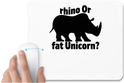 UDNAG White Mousepad 'Unicorn | rhino Or fat Unicorn-' for Computer / PC / Laptop [230 x 200 x 5mm] Non Slip Base Mousepad(White)