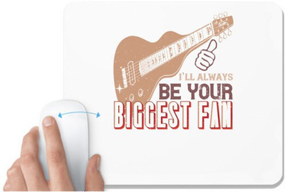UDNAG White Mousepad 'Music Guitar | I'll always be your biggest fan' for Computer / PC / Laptop [230 x 200 x 5mm] Non Slip Base Mousepad(White)