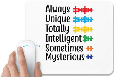 UDNAG White Mousepad 'Mysterious | Always Unique' for Computer / PC / Laptop [230 x 200 x 5mm] Non Slip Base Mousepad(White)