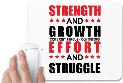 UDNAG White Mousepad 'Struggle | Strength and Growth' for Computer / PC / Laptop [230 x 200 x 5mm] Mousepad(White)