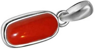 Chopra Gems Red Coral Pendant/Locket (Moonga/Munga Stone Pendant) Gemstone Locket Pendant Gold-plated Stone Pendant