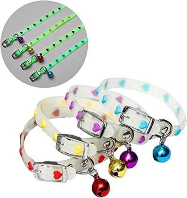 DogTrust Adjustable Reflective Collar Safety Buckle with Bells for Pet Puppy, Cat,Kitten Pet Glowing Collars with Bells Glow at Night Dogs Cats Light Luminous Necklace (Yellow, Pack of 1) Bell Dog & Cat Collar Charm(Rainbow, Other)