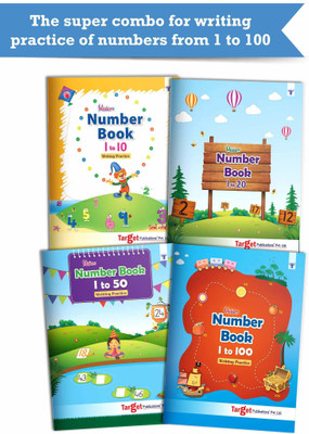 Blossom Number Writing Books For Kids 1 To 100 | 3 To 8 Year Old | Set Of 4 Books - 1 To 10, 1 To 20, 1 To 50, 1 To 100 | Practice Numbers And Learn Number Names With Pictures | Includes Drawing And Colouring Activities For Nursery And Primary Children(Paperback, Content Team at Target Publications)