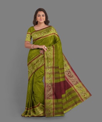 shoppkarts Blocked Printed Bhagalpuri Cotton Silk Saree(Multicolor)