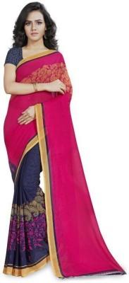 Anand Sarees Printed, Paisley, Floral Print Daily Wear Georgette Saree(Magenta)