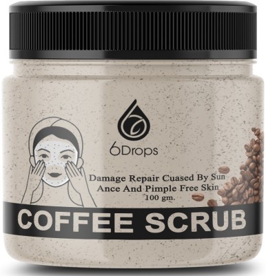 6Drops Coffee Scrub For Smooth And Brighter Skin (Brazil Edition)  Scrub(100 g)