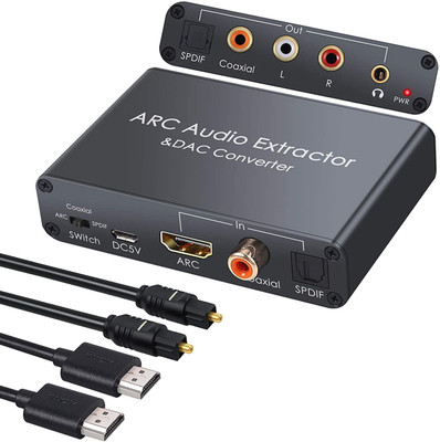 microware Digital to Analog Audio Converter,HDMI ARC Audio Extractor HDMI Audio Return Channel,with Digital HDMI Optical SPDIF Coaxial and Analog 3.5mm L/R Stereo Audio Converter,Coaxial to 3.5mm and RCA Media Streaming Device(Black) microware Digital to Analog Audio Converter,HDMI ARC Audio Extractor HDMI Audio Return Channel,with Digital HDMI Optical SPDIF Coaxial and Analog 3.5mm L/R Stereo Audio Converter,Coaxial to 3.5mm and RCA Media Streaming Device(Black)