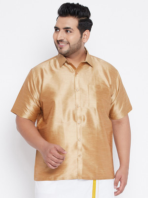 VASTRAMAY PLUS Men Solid Casual Gold Shirt