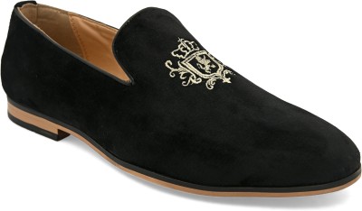 SAN FRISSCO (Slip Ons Velvet Comfortable shoe) Loafers For Men(Black)