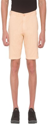 Spykar Solid Men Beige Basic Shorts