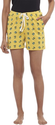 Dreamz by Pantaloons Printed Women Yellow Night Shorts