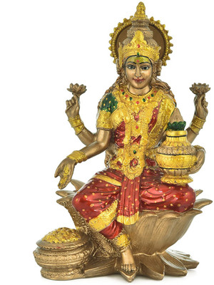 Khamma Ghanni Handicrafts Bronze Lakshmi Idol for Home & Office Temple I Car Dashboard I Living room I Guest room I Office Temple I Showpiece I Lucky Charm Decorative Showpiece - 17.78 cm(Polyresin, Multicolor) Khamma Ghanni Handicrafts Bronze Lakshmi Idol for Home & Office Temple I Car Dashboard I Living room I Guest room I Office Temple I Showpiece I Lucky Charm Decorative Showpiece - 17.78 cm(Polyresin, Multicolor)