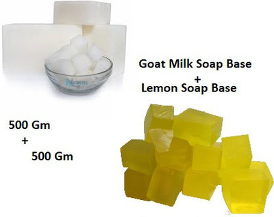 ARTH RETAIL HOUSE COMBO Goat Milk Soap Base & Lemon Soap Soap Base To Makb Your Own Organic Soap SLS, SLES & Paraben Free (2 x 500 g) 1 kg(1000 g)