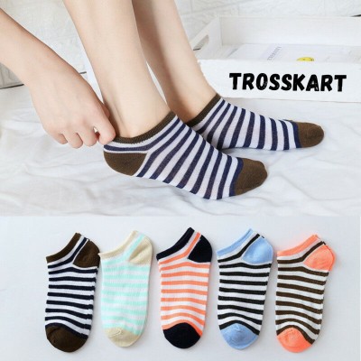 Trosskart Women Striped, Printed Low Cut, Mid-Calf/Crew, Ankle Length(Pack of 5)