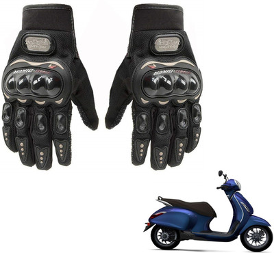 AuTO ADDiCT PRO BIKER GLOVES BLACK FOR BAJAJ CHETAK Riding Gloves(Black)