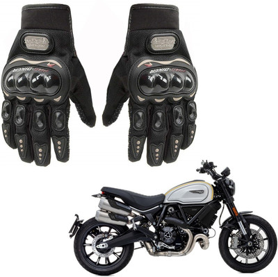 AuTO ADDiCT PRO BIKER GLOVES BLACK FOR DUCATI SCRAMBLER Riding Gloves(Black)