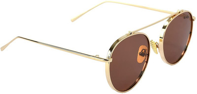 Rich Club Round Sunglasses(For Boys & Girls, Brown)