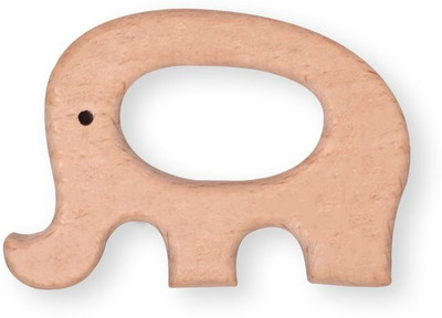 GREST Organic Non Toxic Wooden Teethers For Babies ( Elephant ) Teether(Brown)