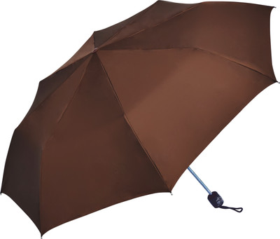 Popy Cherry 3 Fold with Silver coating Brown Umbrella(Brown)