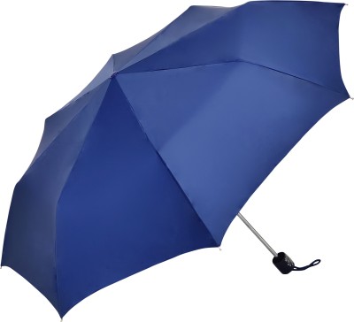 Popy Cherry Silver 3Fold Navy Blue Umbrella(Blue)