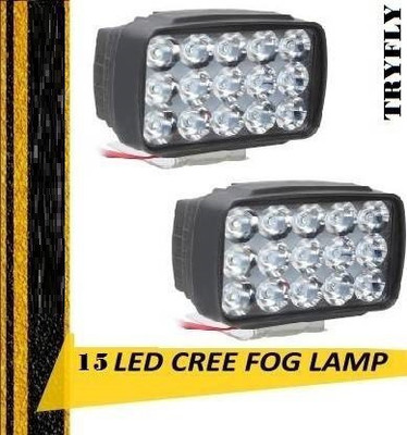 TRYFLY Ultra Bright 15 led fog light set Fog Lamp Motorbike, Car, Truck, Van LED (12 V, 15 W)(Universal For Bike, Pack of 2)