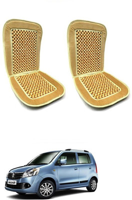 AuTO ADDiCT Wooden Bead, Velvet Seating Pad For  Maruti Wagon R ABS(Front Seats,Back Seats Beige)