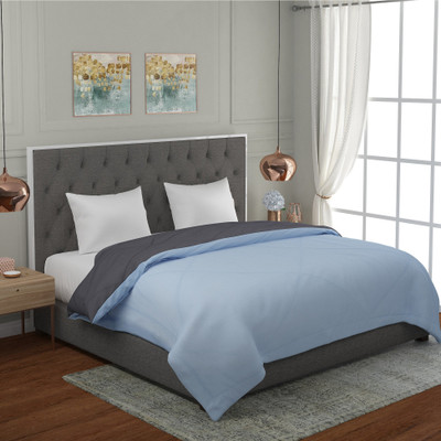 Flipkart Perfect Homes Solid Double Comforter for  AC Room(Polyester, Sky Blue
Grey)