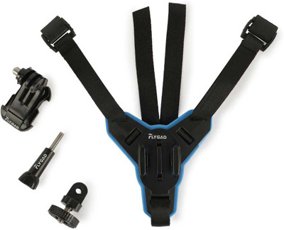 FLYGAD Helmet Strap Camera Mount(Black & Blue)
