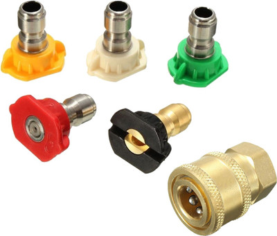 JPT COMBO 5PCS Multiple Degree Washer Spray Nozzle Tips With 1/4 Quick Connector Spray Gun