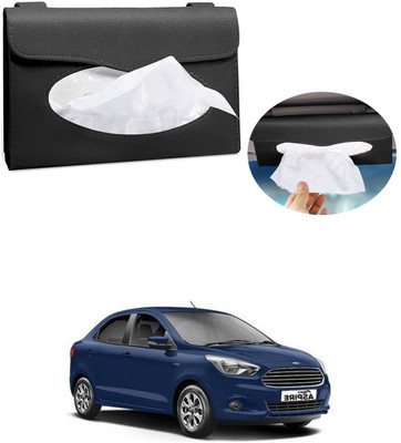 AutoGnix Car Tissue Holder Sun Visor T Holder PU Leather For Ford Aspire Vehicle Tissue Dispenser(Black)