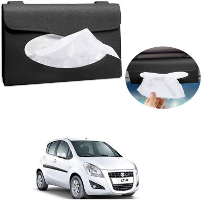 AXWee Car Tissue Holder, Sun Visor Napkin Holder, Tissue Box Holder, PU Leather Tissue Box, Backseat Tissue Purse Case Holder Black For Maruti Suzuki Ritz Vehicle Tissue Dispenser(Black)