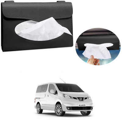 AutoGnix Car Tissue Holder Sun Visor T Holder PU Leather For Nissan Evalia Vehicle Tissue Dispenser(Black)