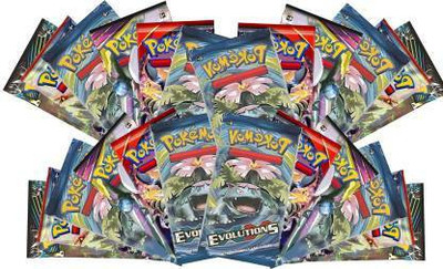 WHITE POPCORN TRADING CARD GAMES Sun and moon EVOLUTIONS CARDS A Booster Pack Containing 8 Cards Per Pack(Multicolor)