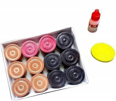 radion wooden carrom coin set of 24 pawns and striker Carrom Pawns(Pack of 24)