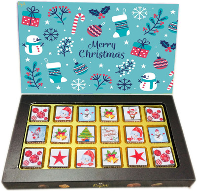 Expelite Beautiful Merry Christmas Chocolate Gift For Kids - 18 Pieces Christmas Chocolate Gift For Wife Bars(18 Units)