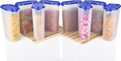 SKYHEART Plastic Grocery Container  - 2500 ml(Pack of 8, Blue)