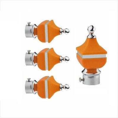 RKOING Orange Rod Rail Bracket, Curtain Knobs Metal(Pack of 4)