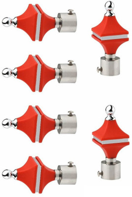 RKOING Red Rod Rail Bracket, Curtain Knobs Metal(Pack of 6)