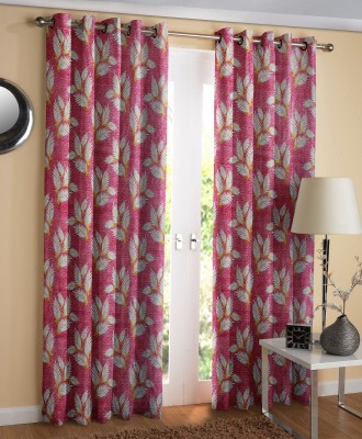 Impression Hut 152 cm (5 ft) Polyester Room Darkening Window Curtain (Pack Of 2)(Printed, Maroon)