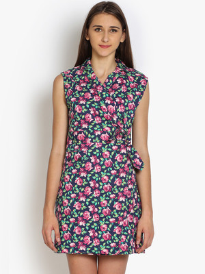 Tokyo Talkies Women Gathered Dark Blue Mini/Short Dress