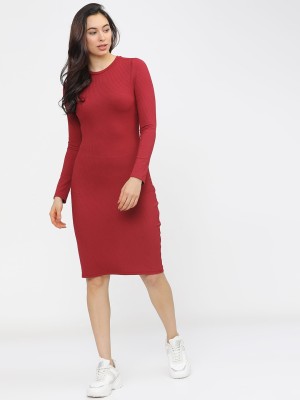 Tokyo Talkies Women Skater Red Dress