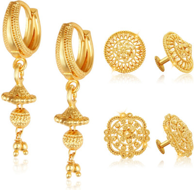 VIGHNAHARTA Vighnaharta Everyday wear Gold plated alloy Stud Earring & Bali Earring for Women and Girls ( Pack of - 3 pair Earring) - VFJ1481-1123-1124ERG Alloy Stud Earring, Chandbali Earring