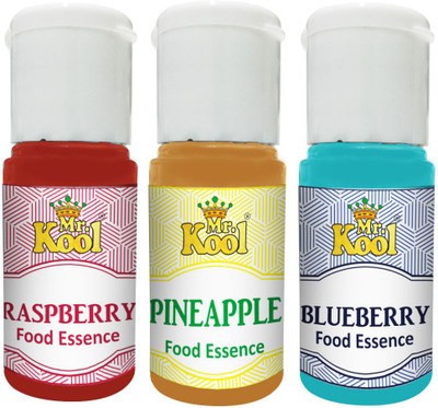 Mr.Kool Food Essence Raspberry, Pineapple & Blueberry 20ML x 3(60ML) For Backing Cakes. Raspberry Liquid Food Essence(60 ml)