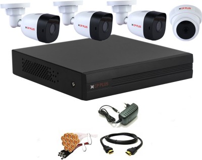 CP PLUS 4 Channal HD DVR 1080p 1Pcs,Bullet HD Camera Plug-n-Play Crystal IR LEDs for clearer Night Vision 2.4 MP 3Pcs,Dome HD Camera Plug-n-Play Crystal IR LEDs for clearer Night Vision 2.4 MP 1Pcs,HDMI cable 1Pcs,Bnc & Dc connectors,combo set Security Camera(4 Channel)