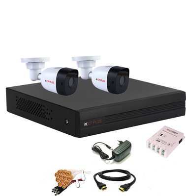 CP PLUS 4 Channal HD DVR 1080p 1Pcs,Bullet HD Camera Plug-n-Play Crystal IR LEDs for clearer Night Vision 2.4 MP 2Pcs,Power Supply 1Pcs,combo set Security Camera(4 Channel)