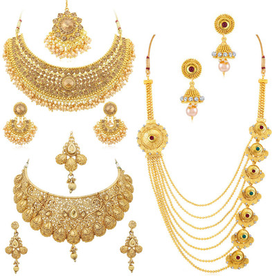 Sukkhi Alloy Gold-plated Gold Jewellery Set(Pack of 1)