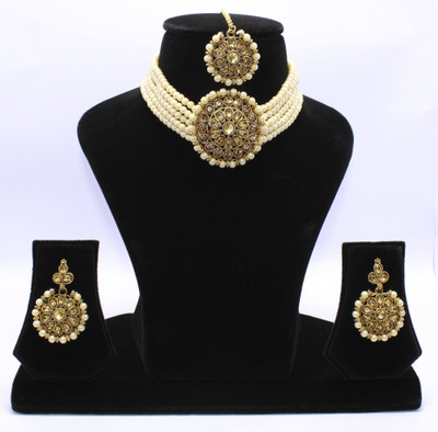 Nifty Crystal Gold-plated Gold Jewellery Set(Pack of 1)