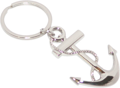 Aura Imported Trendy Double Sided Diamond Studded Anchor Key Chain