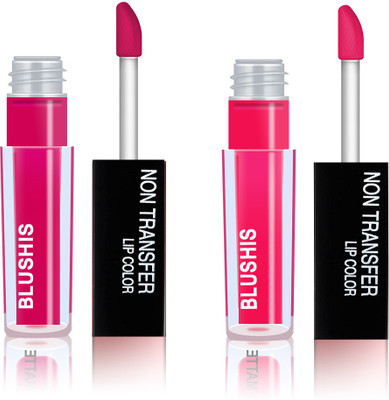 BLUSHIS Non Transfer The Pink Edition Liquid Matte Lipstick 9to5 Trending shades Combo of 2(multicolour, 8 ml)