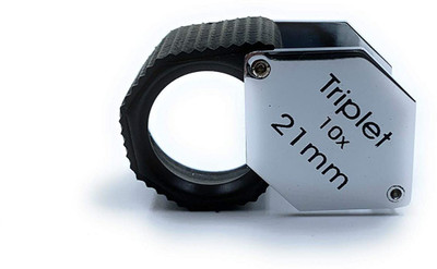 fozti Jewellers Eye Loupe 21mm 10x Rubber Grip Magnifying Lens Triplet Glass Folding 10x magnifier(Black)